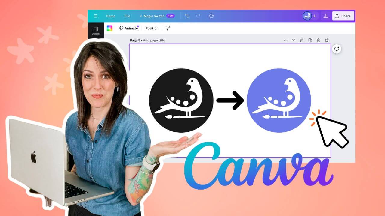 How to change color of graphics and images in Canva