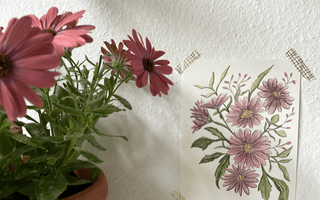 Nature Inspired Watercolor Flower Study