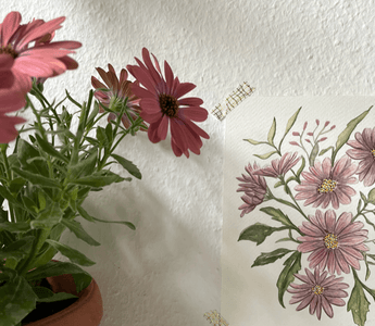 Nature Inspired Watercolor Flower Study