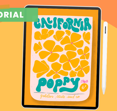 Create a Retro Style Flower Seed Packet Illustration in Procreate