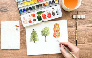 Paint Simple Watercolor Trees