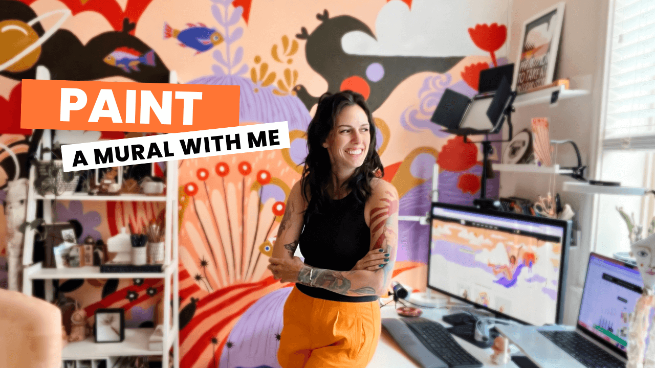 How I Painted My Studio Wall Mural