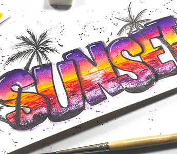 How to Paint Watercolor Sunset Letters