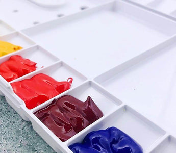 mini ceramic watercolor palette // handmade travel paint tray // pottery  watercolor palette