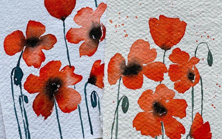 Paint Simple Watercolor Poppies
