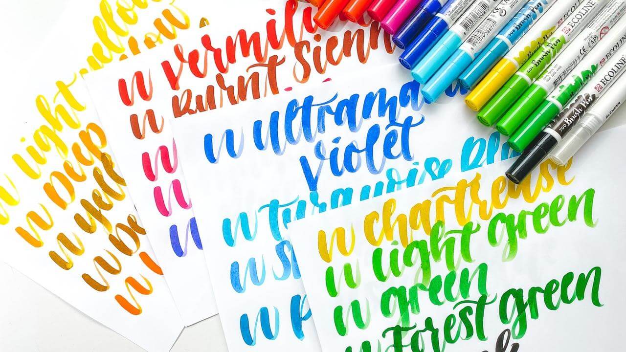 Ecoline brush pen swatches