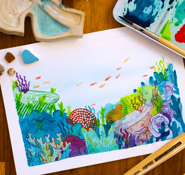 Discover Modern Watercolor Techniques by Painting a Coral Reef