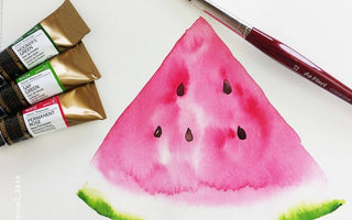 How to paint a watermelon slice