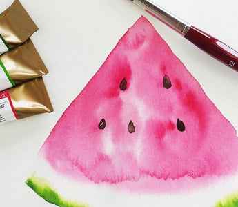 How to paint a watermelon slice