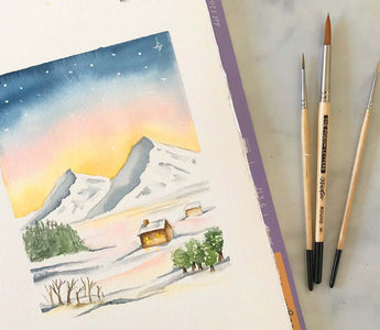 Watercolor Painting Tutorial: Create A Snowy Winter Landscape