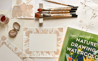 Paint a Creamy Peach Tone Framed Card with Homemade Gouache