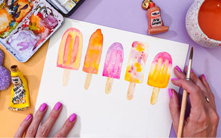 Easy Watercolor Popsicles Tutorial for Beginners