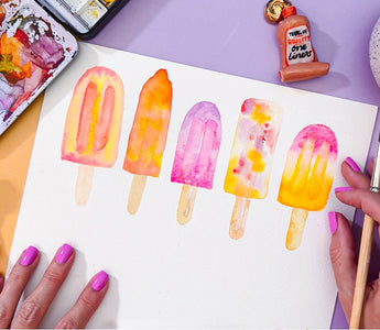 Easy Watercolor Popsicles Tutorial for Beginners