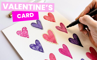 Two Step Valentine’s Day Watercolor Hearts Tutorial
