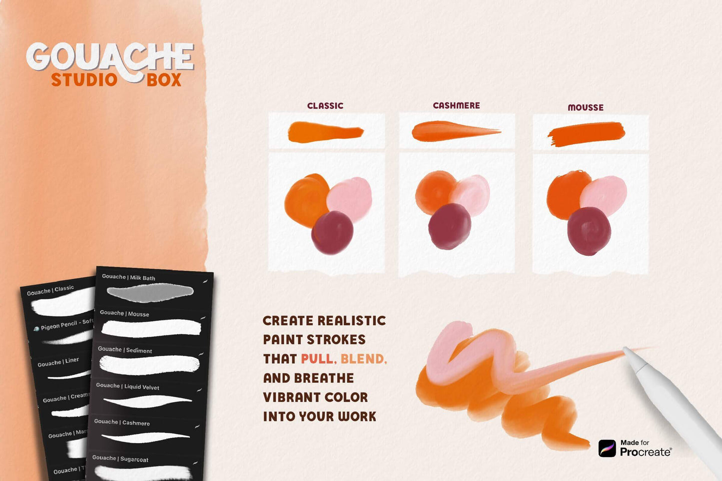 Gouache Studio Box - Procreate Brushes for Painting