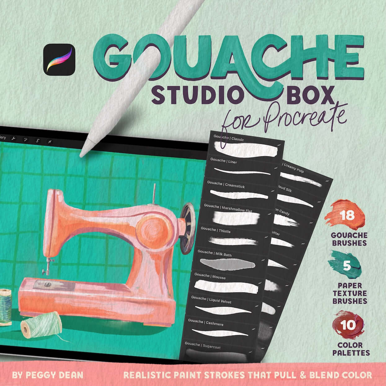 Gouache Studio Box - Procreate Brushes for Painting