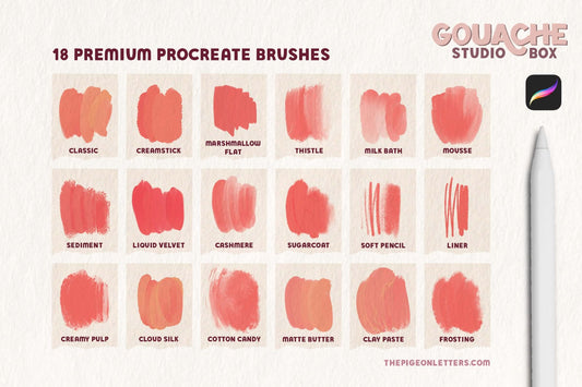 Gouache Studio Box - Procreate Brushes for Painting