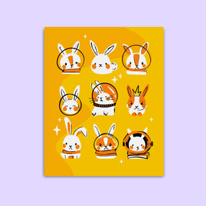 cute rabbit astronauts