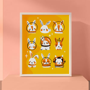 space rabbit illustration