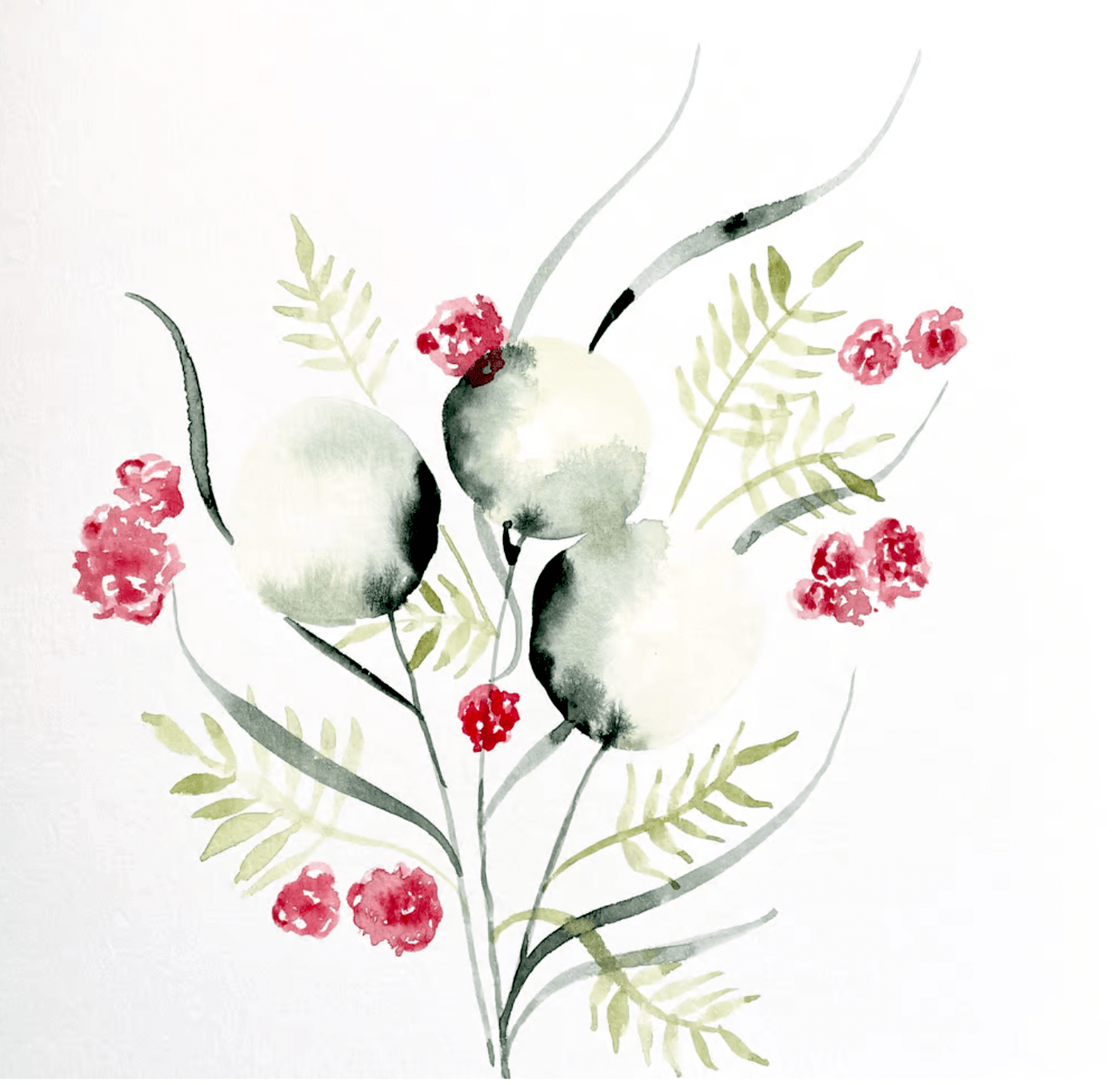 gouache flower painting tutorial