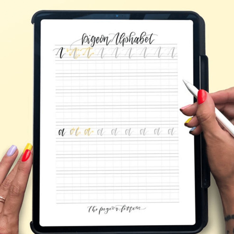 Pigeon Code Letters Lettering Practice Sheets - Pigeon Alphabet