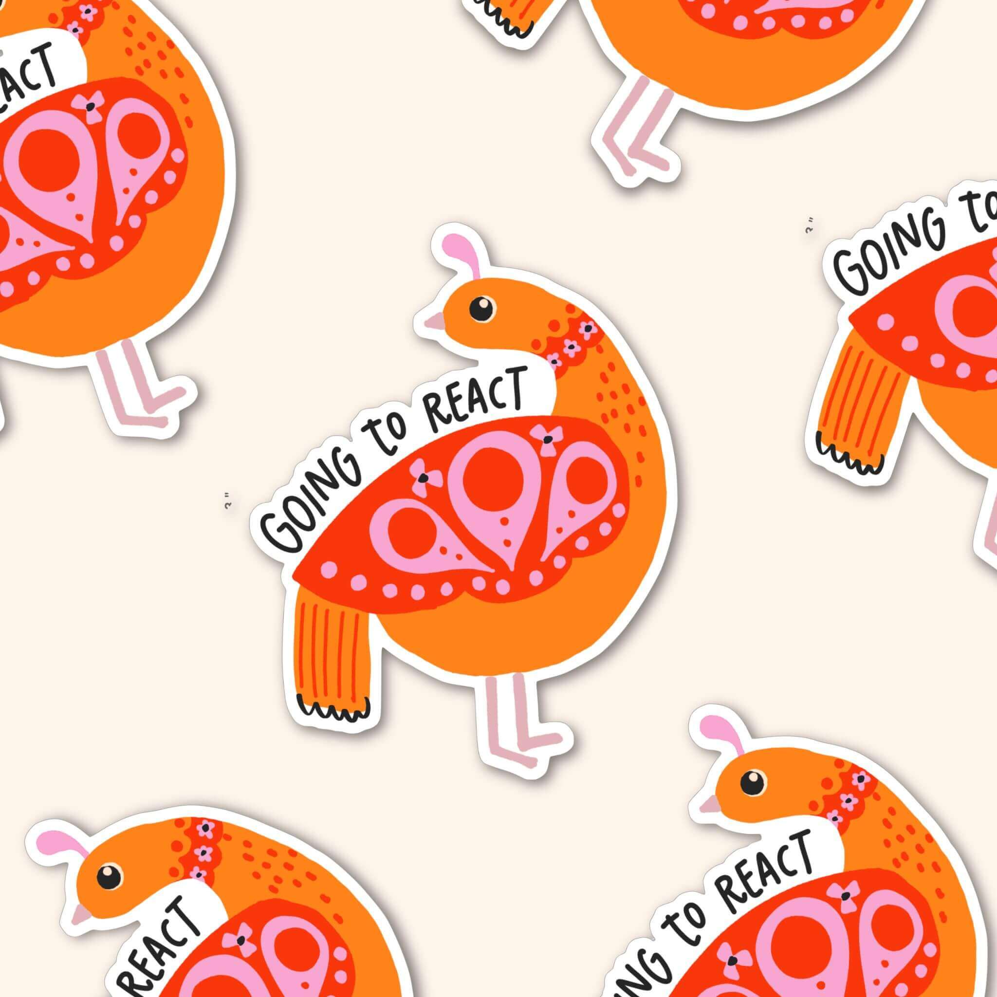 Sticker Reacted Funny Bird Sticker - Going to React