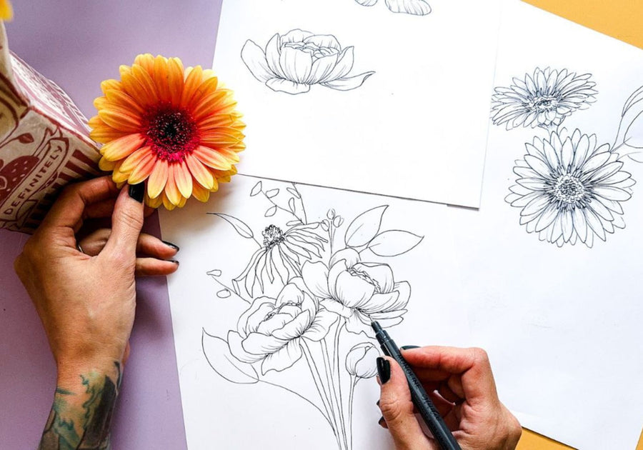 Bloom & Draw: Real Life Flower Drawing