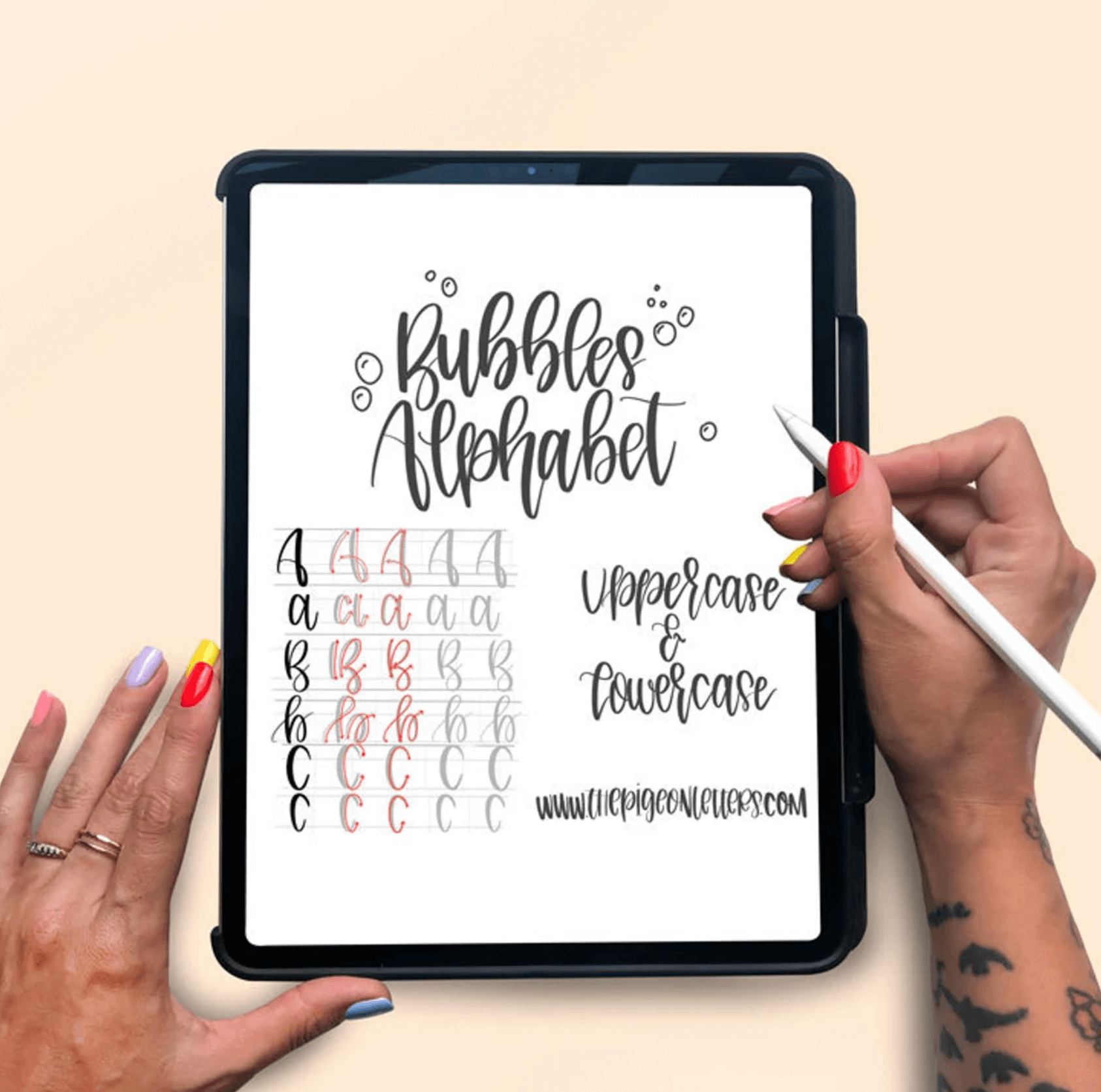 Lettering Practice Sheets Bubbles Alphabet