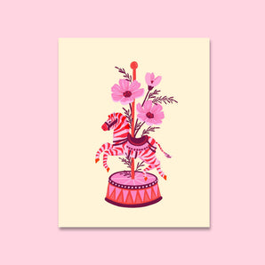 Carousel Zebra Art Print