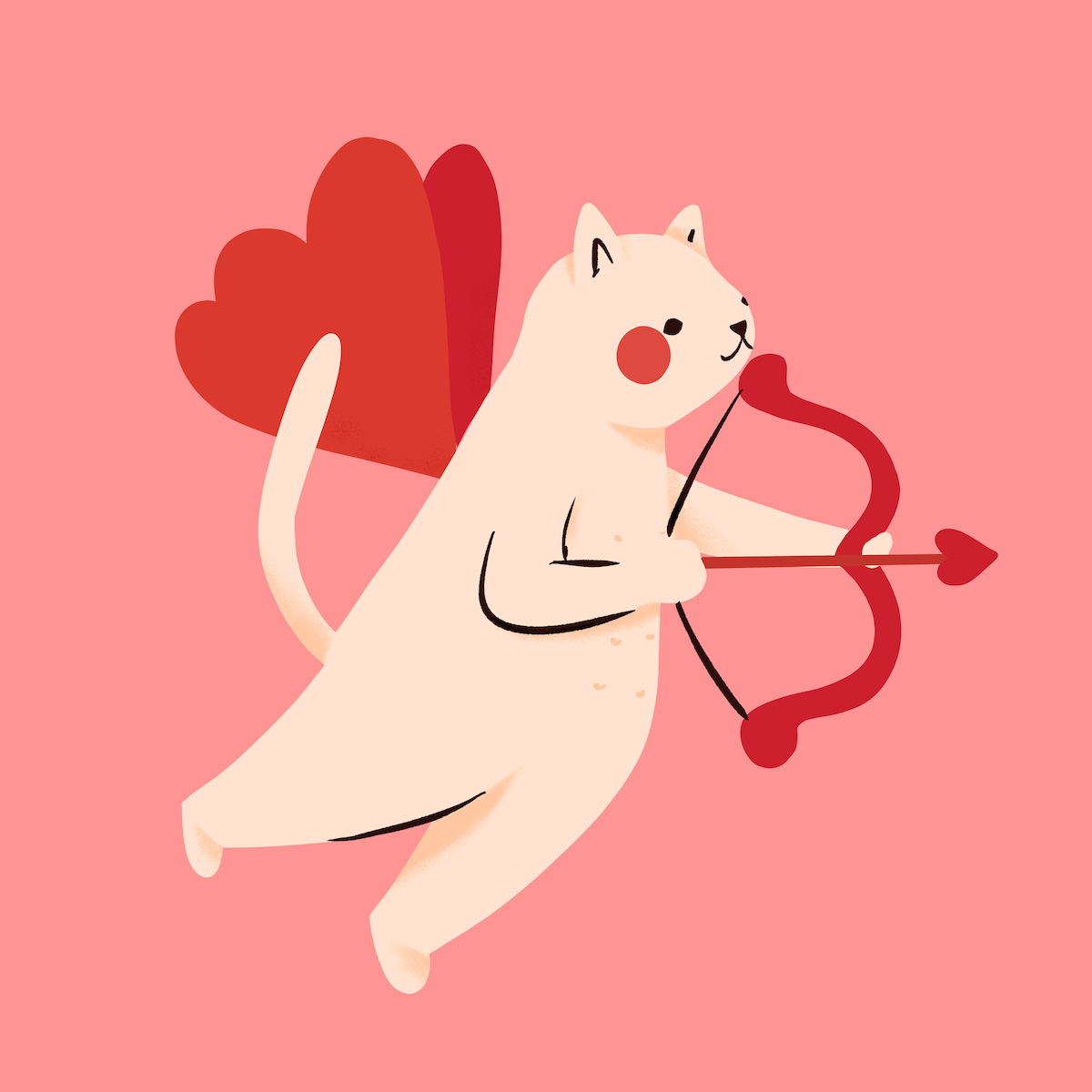 cute cat illustration for valentine's day