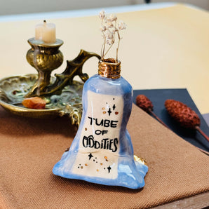 22k Ceramic Tube of Oddities Bud Vase