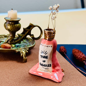 22k Ceramic Tube of Giggles Vase