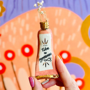 22k Ceramic Tube of Nonsense Bud Vase