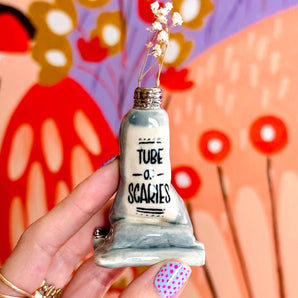 22k Ceramic Tube of Scaries - Blue Vase