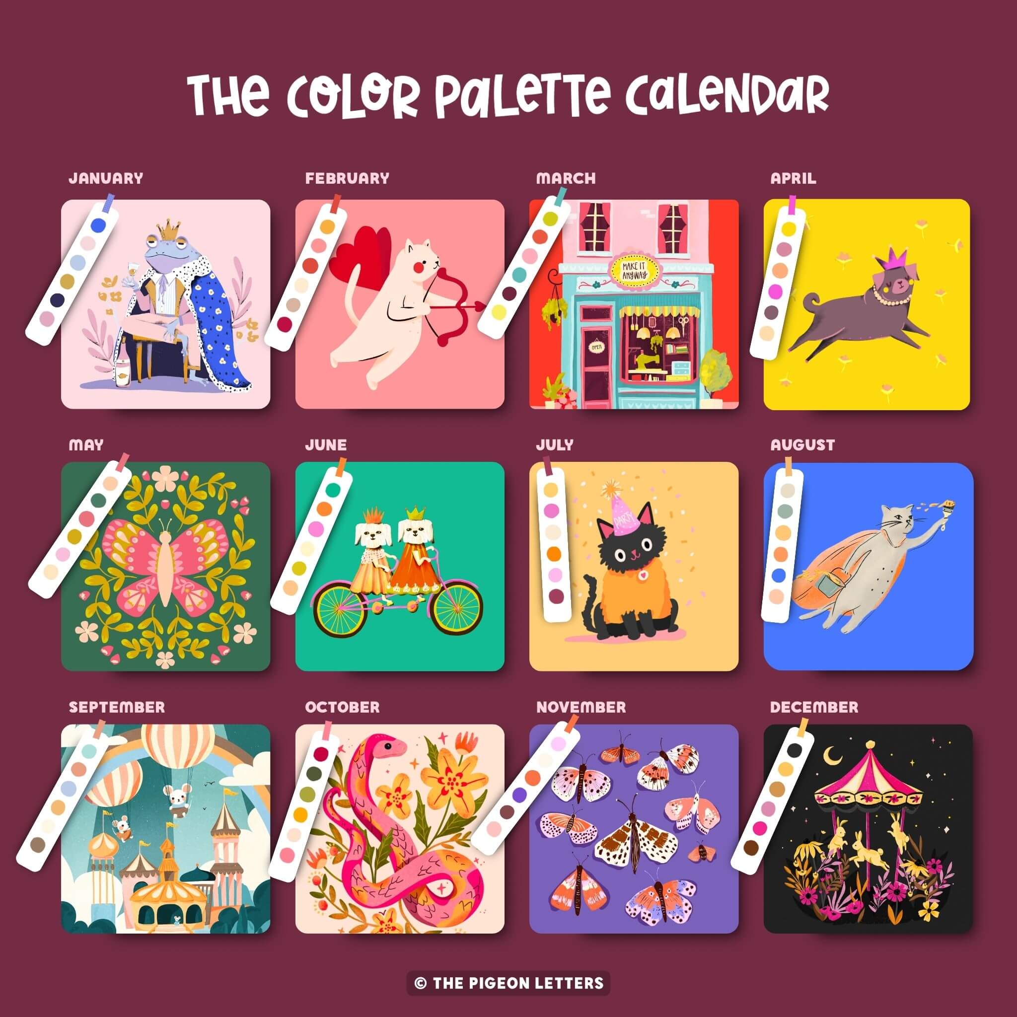 Color Palette Calendar 2026