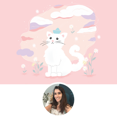cute cat illustration in procreate