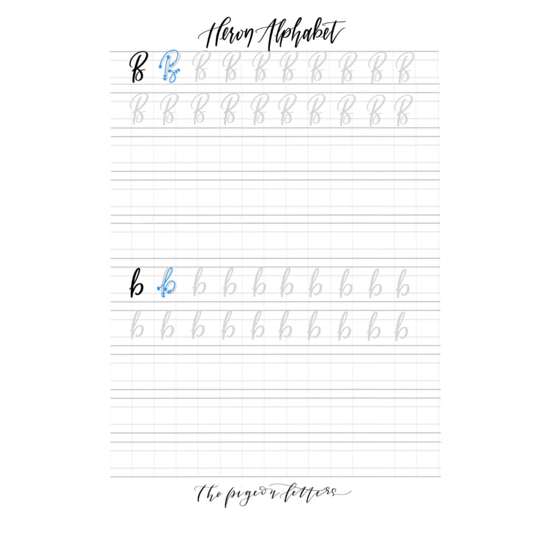 heron alphabet practice sheets