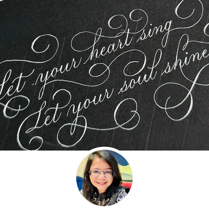 Motivational quote 'Let your heart sing, let your soul shine' on a black background.