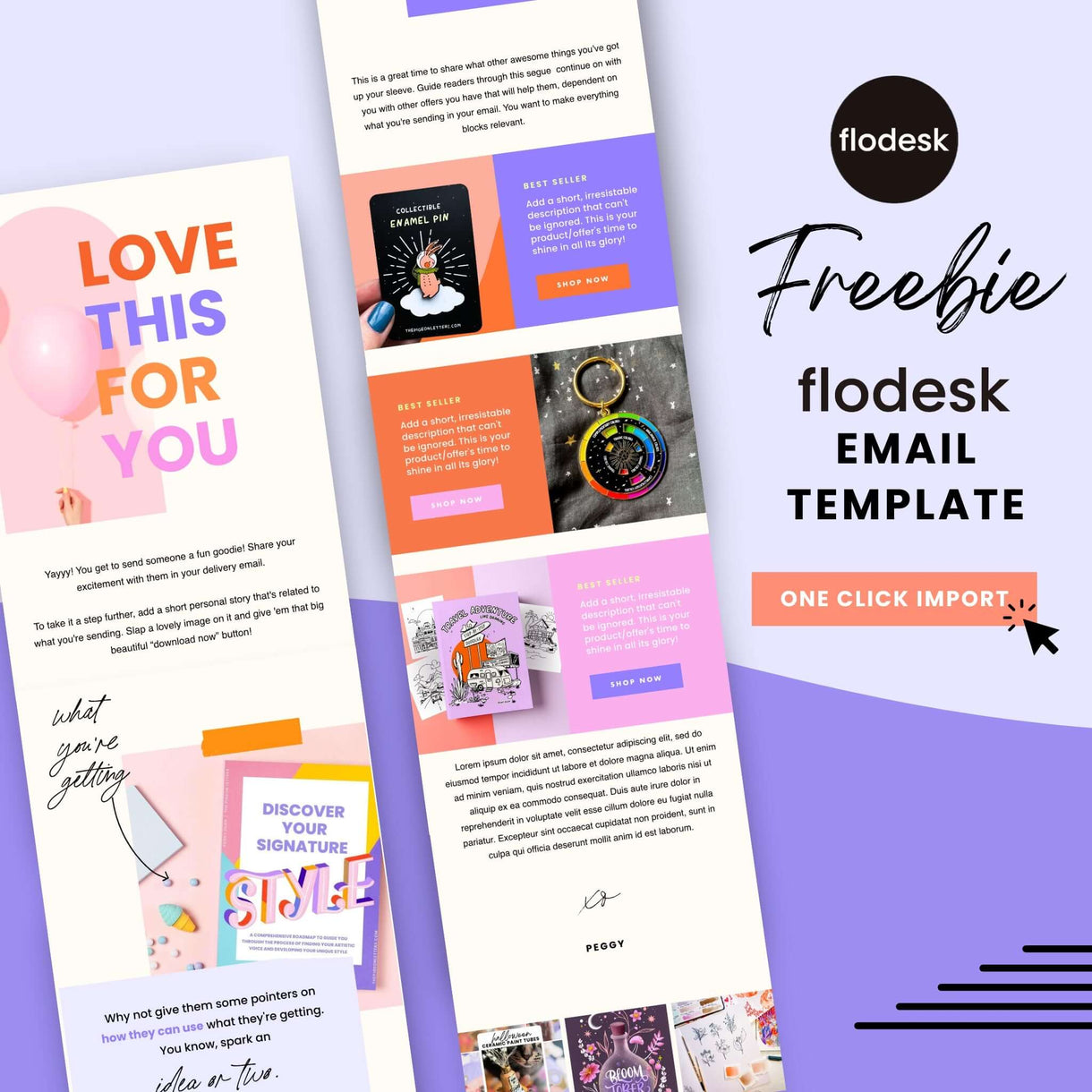 Colorful Flodesk Email Template Freebie With Upsell Colorful Flodesk Email Template Freebie With Upsell