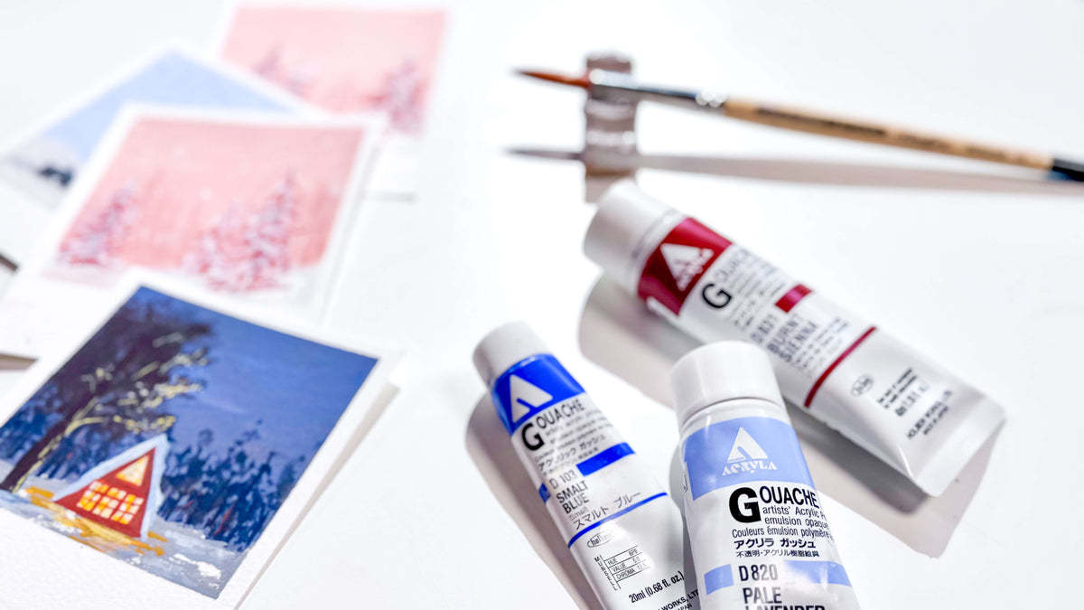 gouache polaroid painting tutorial