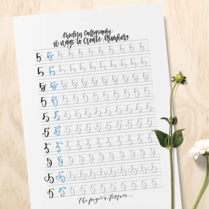 handlettering numbers practice sheets