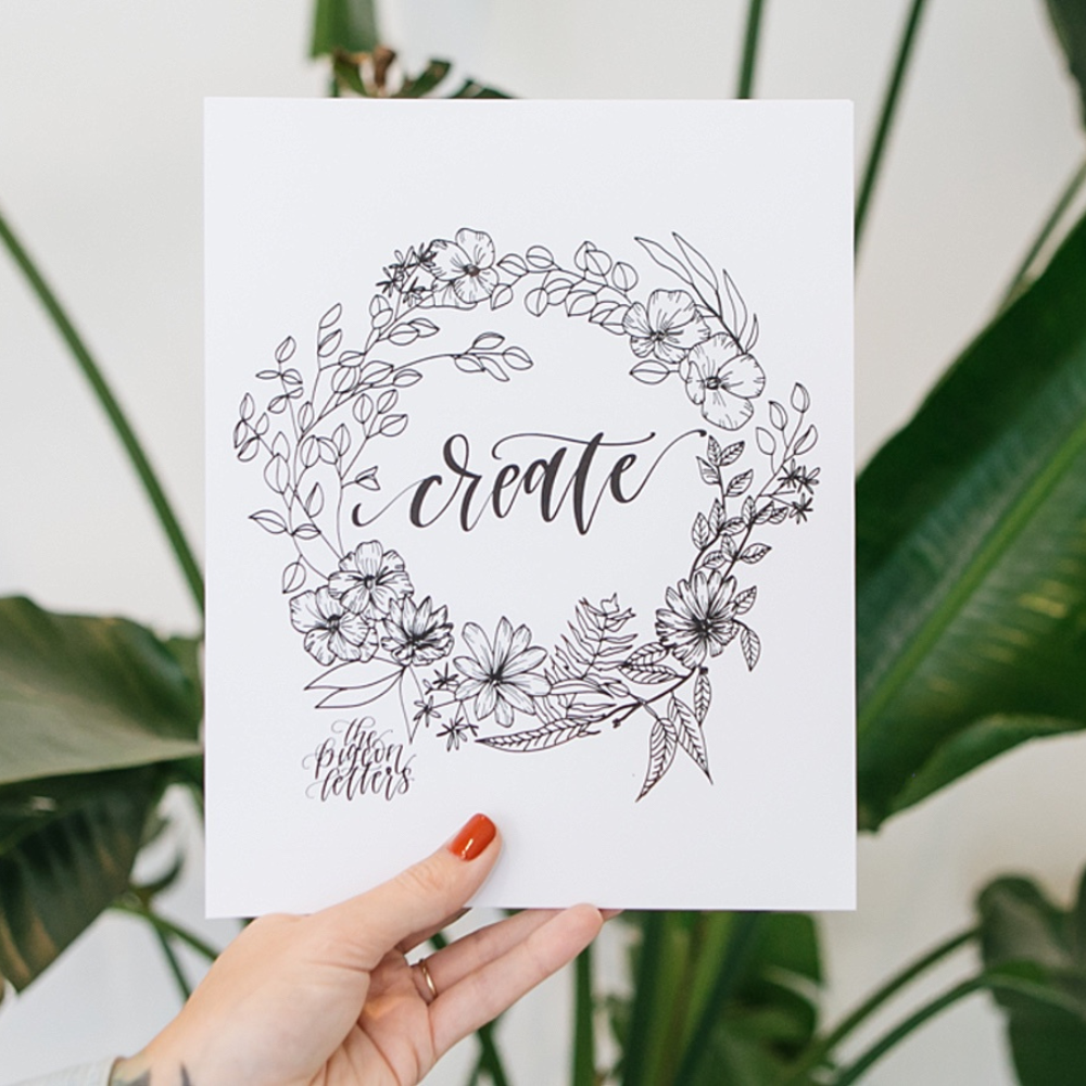 how to draw a floral wreath