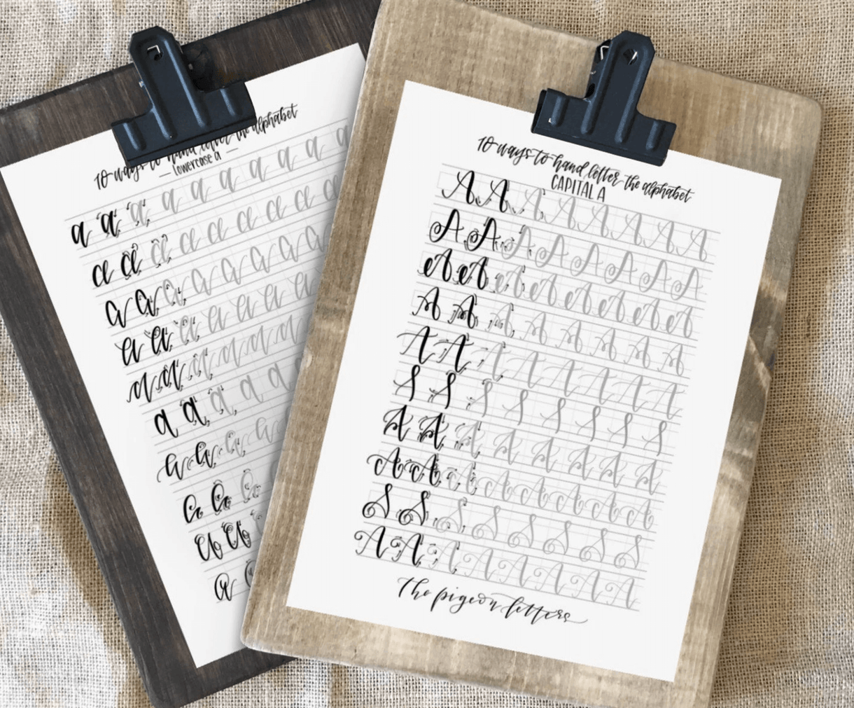 Bundled Lettering Practice Sheets - 10 Ways Uppercase & Lowercase