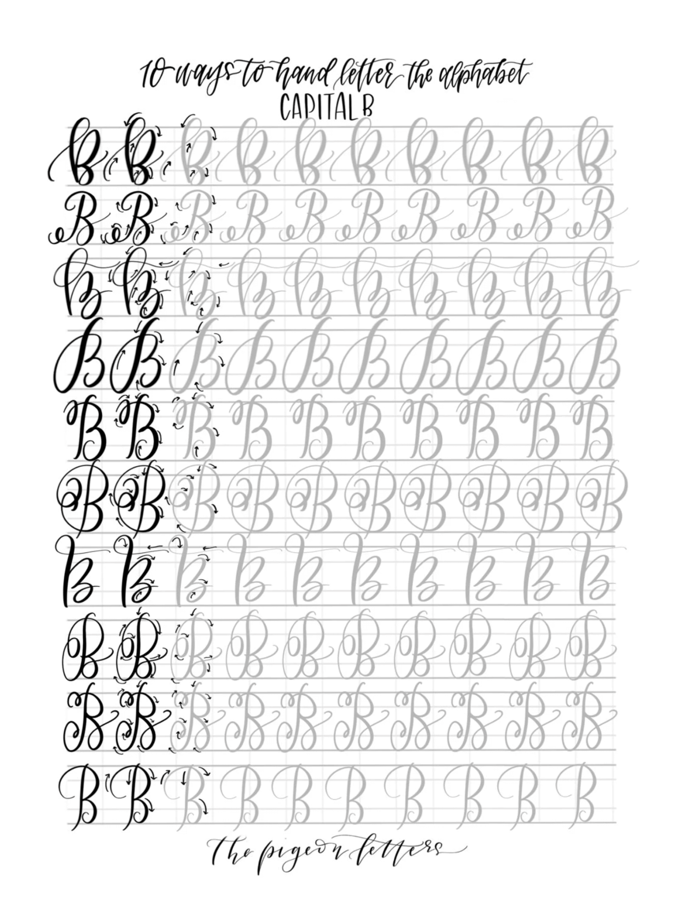 Bundled Lettering Practice Sheets - 10 Ways Uppercase & Lowercase bundled-lettering-practice-sheets-10-ways-uppercase-lowercase