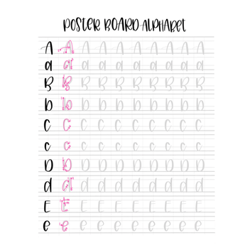 Lettering Practice Sheets Poster Board Alphabet