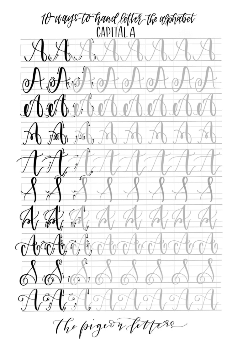 alphabet lettering practice sheets