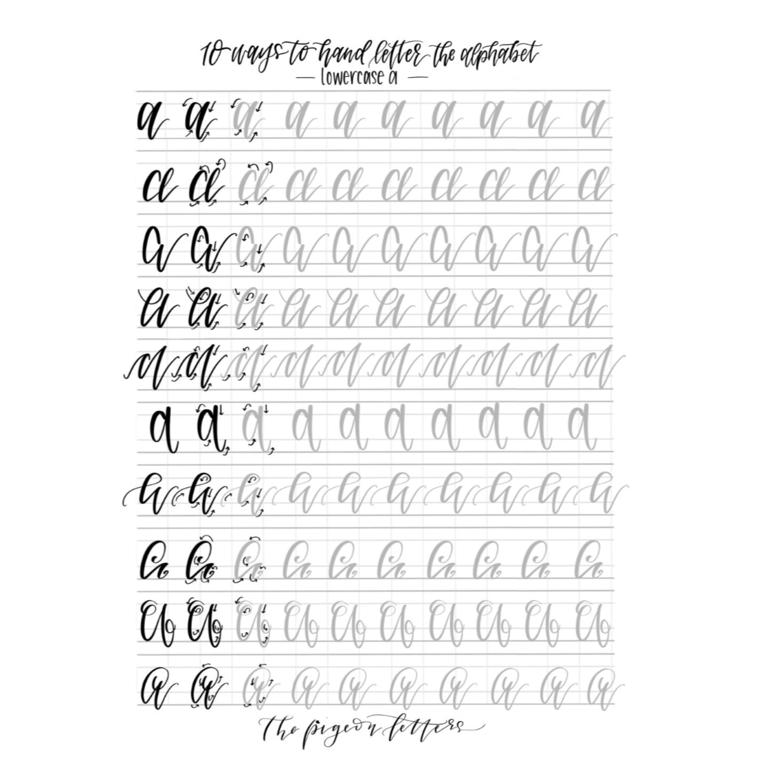 Lowercase Lettering Lettering Practice Sheets - Lowercase Alphabet