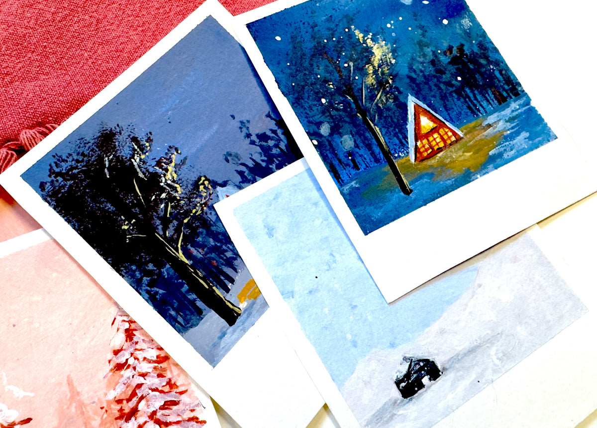 gouache polaroid painting tutorial