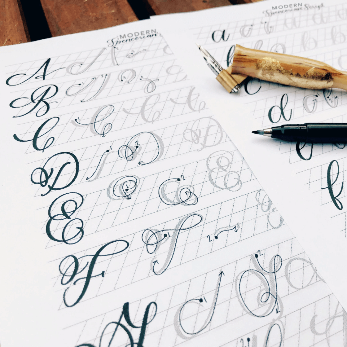 modern calligraphy practice sheets