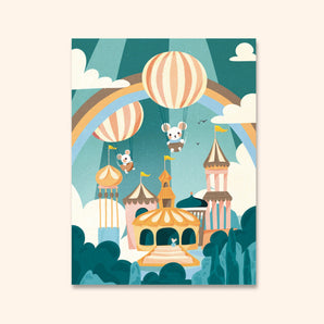 Cute Amusement Park Mice Art Print